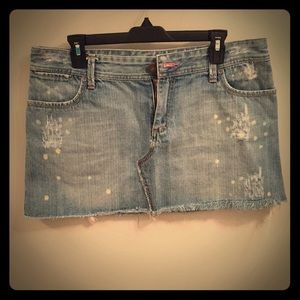 American Eagle Distressed Jean Skirt